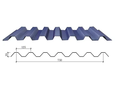 ألواح جدران معدنية (بروفايل شبه منحرف، عمق 35×عرض 750 مم)